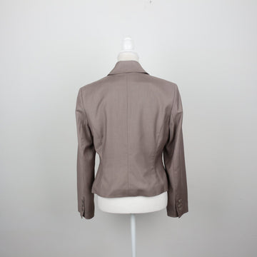 Next Tailored Khaki Cropped Blazer | Size 14 - 0
