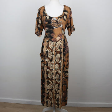 Vintage Paisley Maxi Dress | Size 12