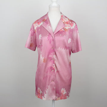 Vintage Baby Pink Floral Shirt | Size 16