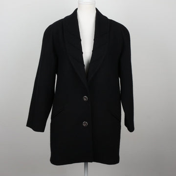 Alveco Vintage Black 70% Wool Coat | Size 8