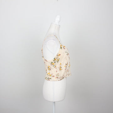 Cream Floral Crop Top | Size M - 0