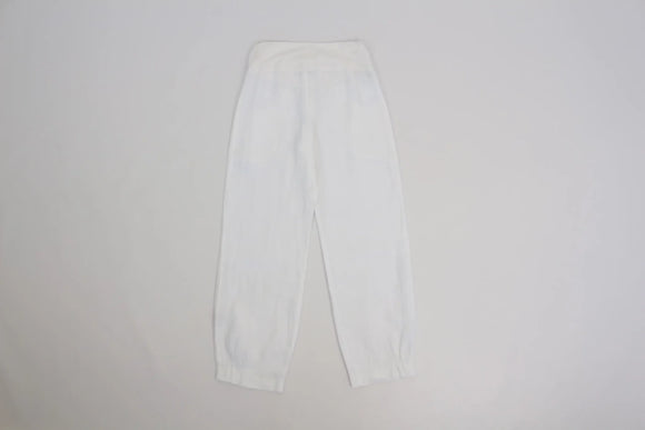 White 100% Linen Cuffed-Leg Pants | Sizes XS, S & XXL | Brand New