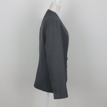 Grey Double-Breasted Single-Button Blazer | Size 34 - 0