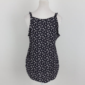 Navy Blue & White Strappy Blouse | Size S