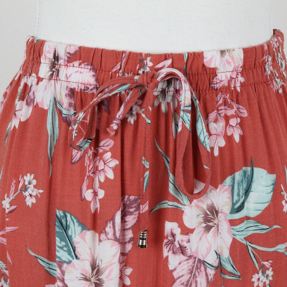 Orange Floral Skirt | Size S