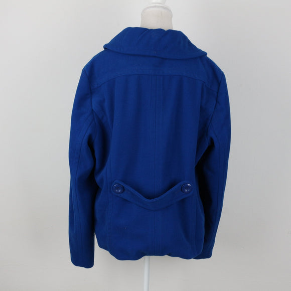Fashion Express Electric Blue Cropped Coat | Size 16