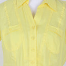 Marks & Spencer Yellow Linen Short Sleeve Fitted Shirt | Size 10-2