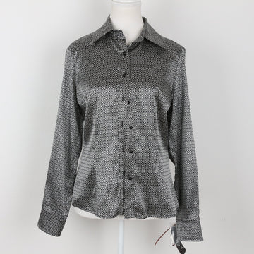 Monsi Woman Black & White Satin Blouse | Size 32