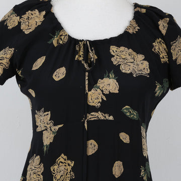 Black Floral Mini Dress | Size S - 0