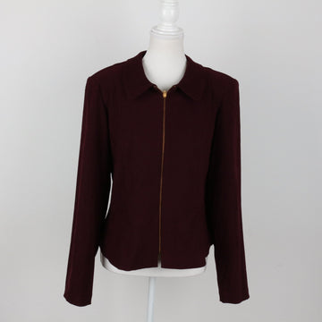 Vintage Maroon Zip-Up Jacket | Size M