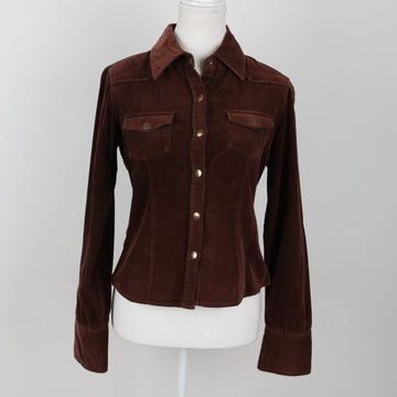 Brown Corduroy Long Sleeve Shirt | Size 28