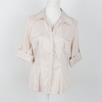 H&M 3/4 sleeve stripe fitted shirt - 10