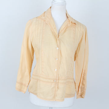 Daniel Hetcher butter yellow button up blouse - 34