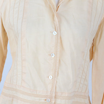 Daniel Hetcher butter yellow button up blouse - 34 - 0