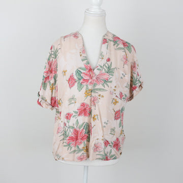 Old Khaki pink floral blouse - 10