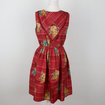 Vintage Red Floral Beaded Dress | Size S – Secondhand