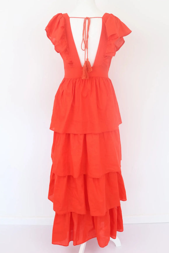 Orange Tiered Maxi Dress | Sizes S–L | Brand New