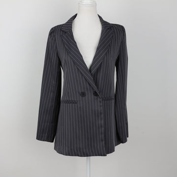 The Fix Grey & White Pinstripe Blazer | Size 6 – Secondhand