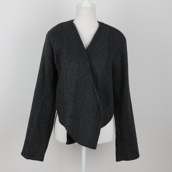 Jane & Elizabeth Grey Cropped Blazer | Size L – Secondhand