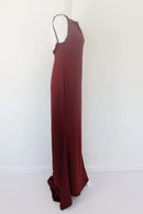 Maroon Satin Open-Back Slip Dress | Sizes S & M | Brand New-4