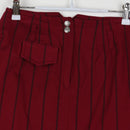 Maroon & Black Pinstripe Pencil Skirt | Straight Fit | Size XS-3