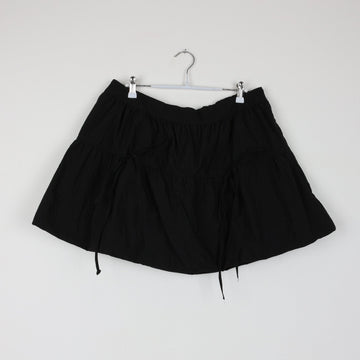RT Black Cargo Mini Skirt | Drawstring Hem | Elasticated Waist | Size XL