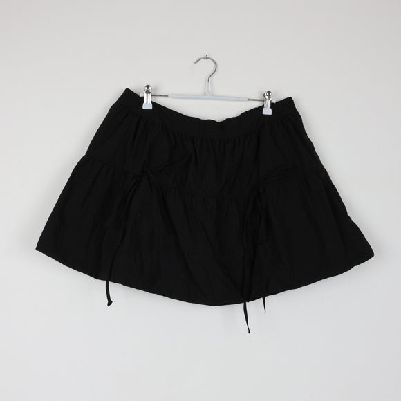 RT Black Cargo Mini Skirt | Drawstring Hem | Elasticated Waist | Size XL