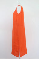 Orange 100% Linen Midi Dress | Size XS | Brand New-3