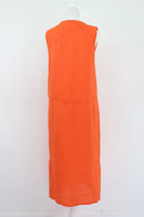 Orange 100% Linen Midi Dress | Size XS | Brand New-4