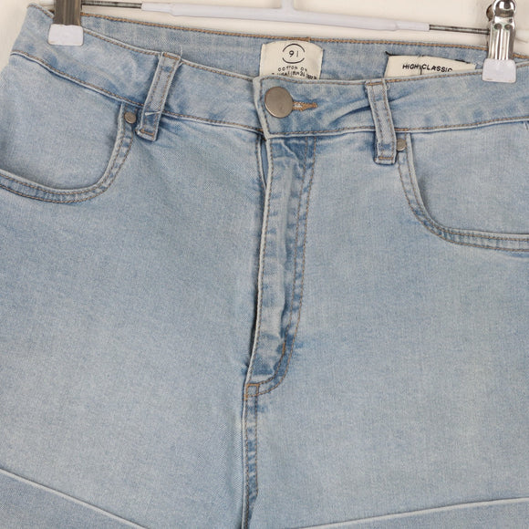 Cotton On High Classic Denim Shorts | Light Blue Wash | Size 8