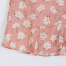 Dusty Pink Floral Wrap Mini Skirt | Side Bow Tie | Ruffle Hem | Size L-2