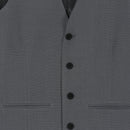 Charcoal Grey Tailored Suit Waistcoat | V-Neck | 4-Button | Satin Lined | Size L-2