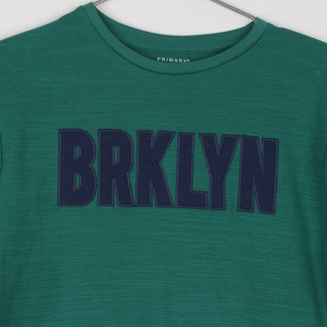 Primark Green BRKLYN Appliqué Graphic T-Shirt | Crew Neck | Age 10/11