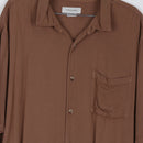 Cotton On Brown Camp Collar Relaxed Shirt | Short Sleeve | Chest Pocket | Size 2XL-2