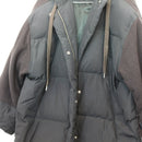 LAP Olive Puffer Jacket | Contrast Wool Sleeves | Drawstring Hood | Zip & Snap | Size S-2