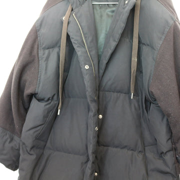 LAP Olive Puffer Jacket | Contrast Wool Sleeves | Drawstring Hood | Zip & Snap | Size S - 0
