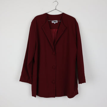 Talk Burgundy Tailored Blazer Coat | Notched Lapel | Satin Lined | Size 40