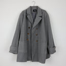 Style Republic Grey Wool-Blend Double-Breasted Coat | Gold Buttons | Patch Pockets | Size 48-1