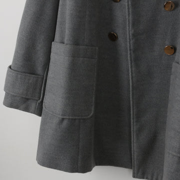 Style Republic Grey Wool-Blend Double-Breasted Coat | Gold Buttons | Patch Pockets | Size 48 - 0