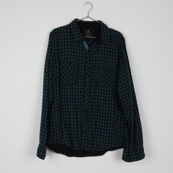 191 Unlimited Teal & Black Buffalo Check Flannel Shirt | Relaxed Fit | Chest Pocket | Size M