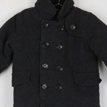 George Charcoal Melton Coat - 0