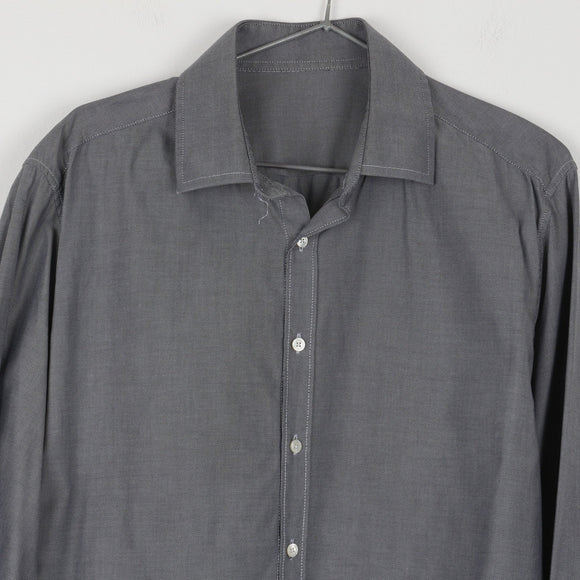 Light Grey Long Sleeve Fitted Shirt (M)