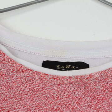 Zara Red & White Knitted T-Shirt (L) - 0