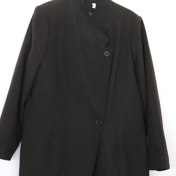 Black Mid-Length Melton Coat (Size 42) - 0