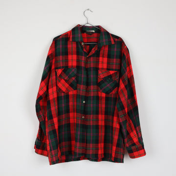Traditional Plaid Long Sleeve Shirt (M)