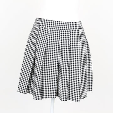 Black & White Gingham Pleated Skater Mini Skirt – Size 34