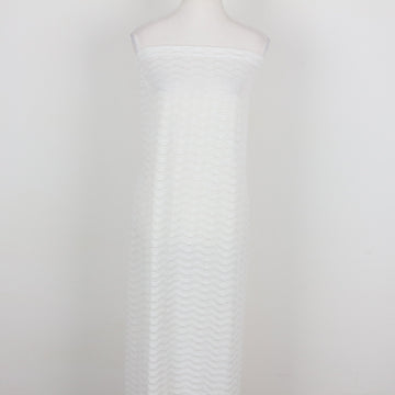 White Crochet Knit Strapless Bodycon Maxi Dress – Size M