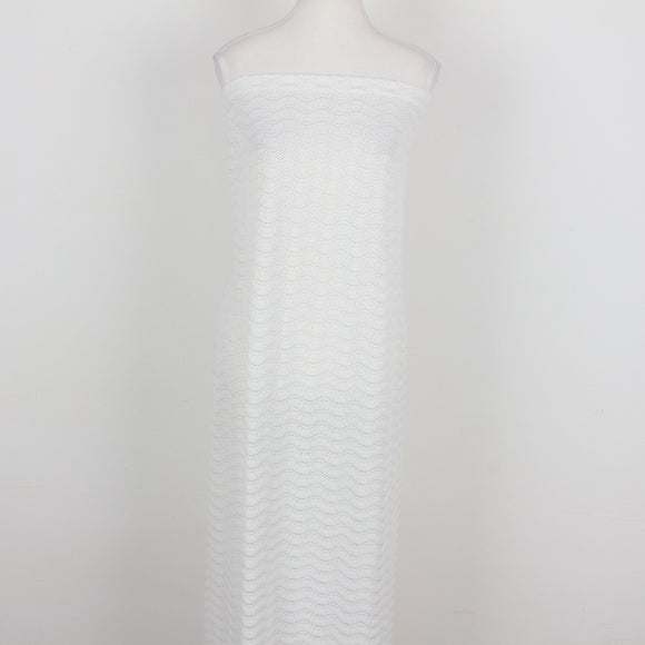 White Crochet Knit Strapless Bodycon Maxi Dress – Size M