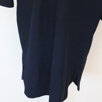 Woolworths Navy Ribbed Mock-Neck Long Sleeve Midi Dress with Side Split – Size M - 0