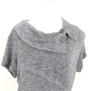 Milady's Grey Marl Cowl Collar Short Sleeve Knit Dress with Asymmetric Hem – Size 10-3